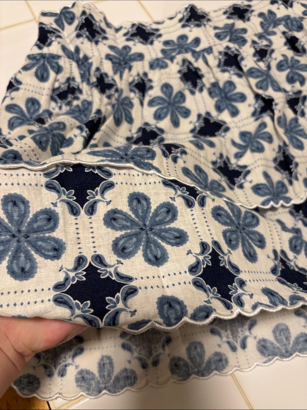 Women's Blue Floral Tie-Strap Skirt Set - Picture 7 of 9